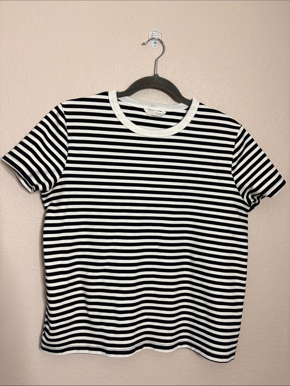 Zara 100% Cotton Black White Stripe Shirt XL